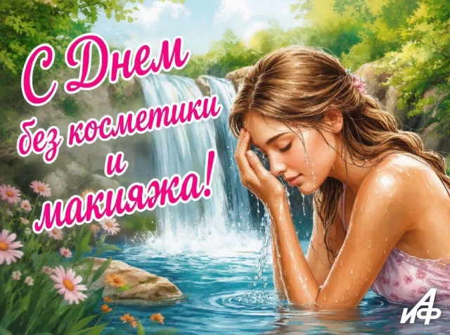 с днем без косметики и макияжа открытка