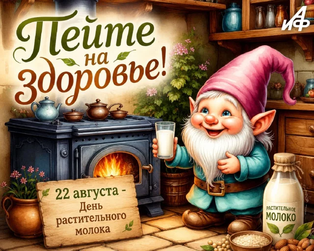 22 августа день растительного молока открытка
