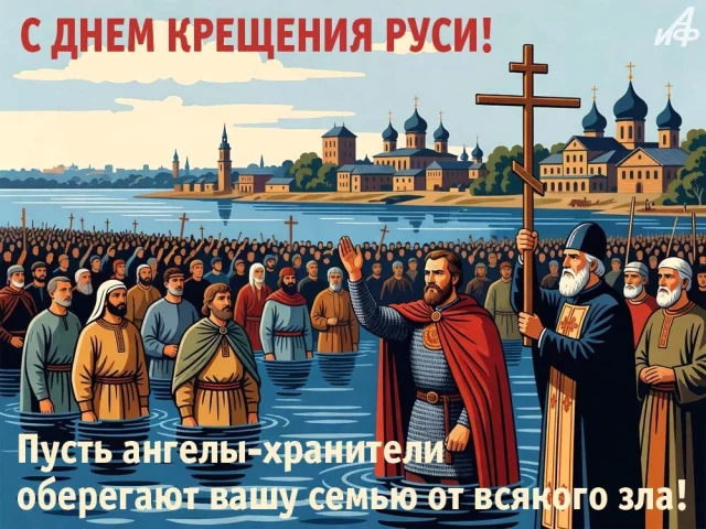 православные открытки с Крещением Руси