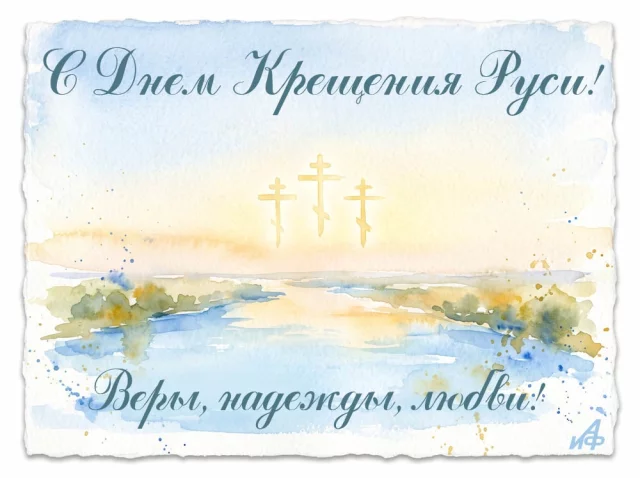 Крещение Руси открытка красивая