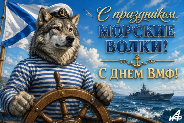 открытка с днем ВМФ морской волк