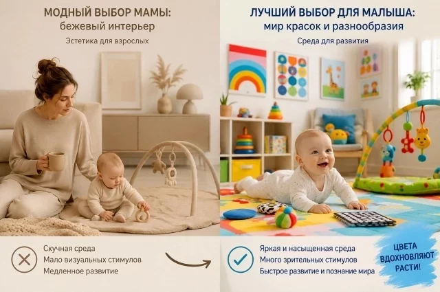 Обеднённая цветовая среда не даёт стимулов для развития ребёнка. Детям нужны краски!