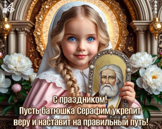 день святого Серафима Саровского красивая открытка
