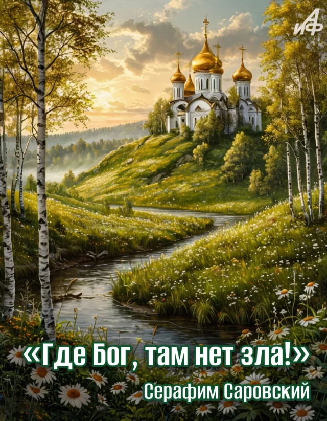открытка с цитатой Серафима Саровского