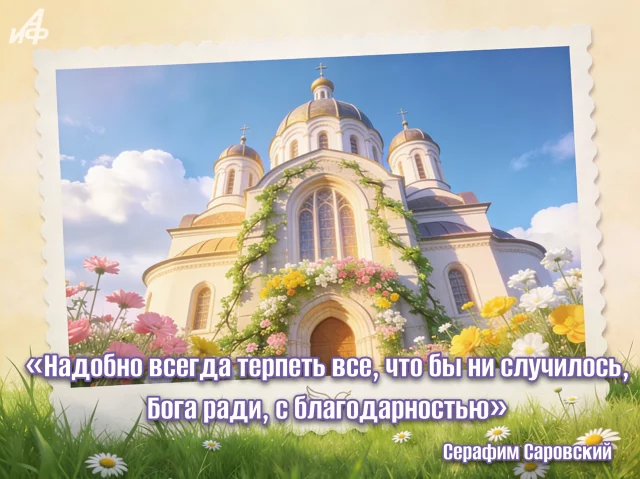 открытка с цитатой Серафима Саровского