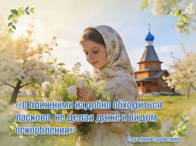 открытка с цитатой Серафима Саровского