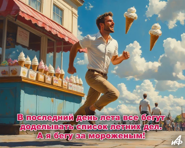 теплая открытка о последнем летнем дне