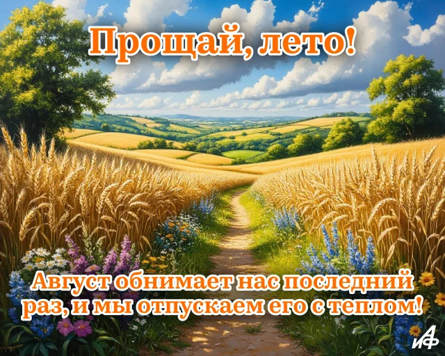 красивое прощание с летом открытка на последний день августа
