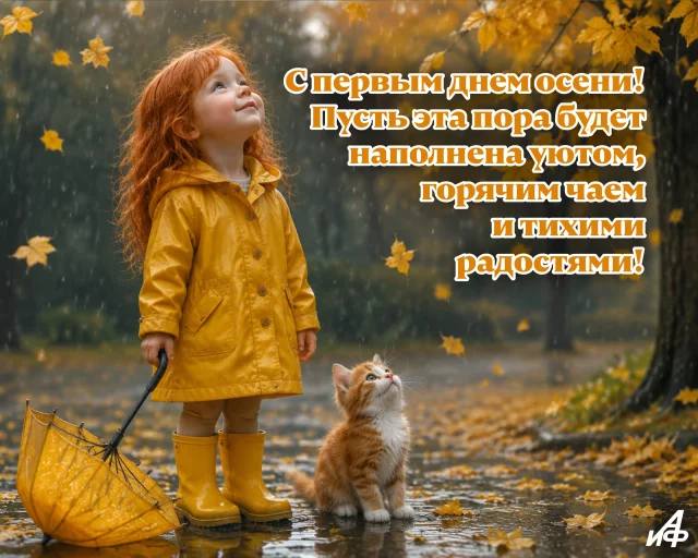 душевная открытка с первым днем осени