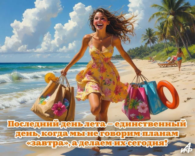 открытка на последний день лета для друзей с добрым пожеланием