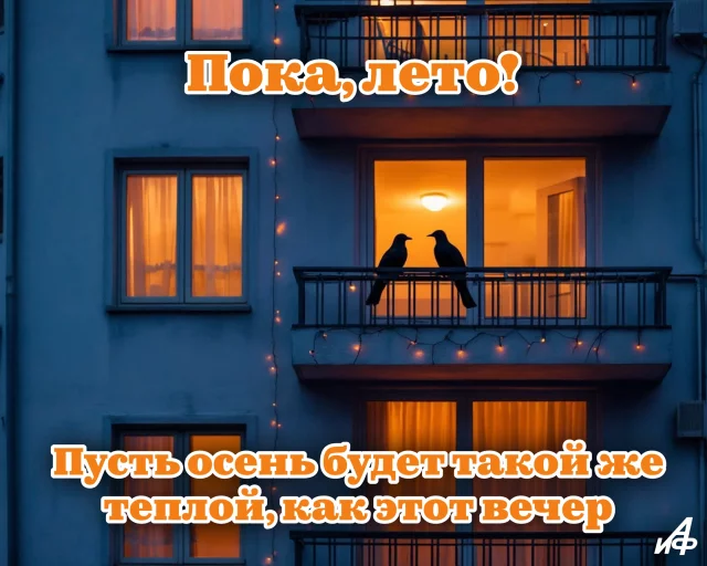 открытка с последним днем лета для мессенджера