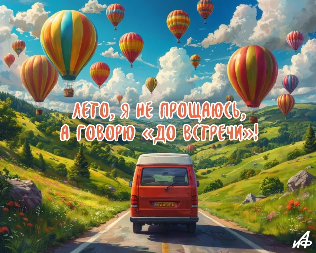прощальная летняя открытка с пожеланием солнечного настроения
