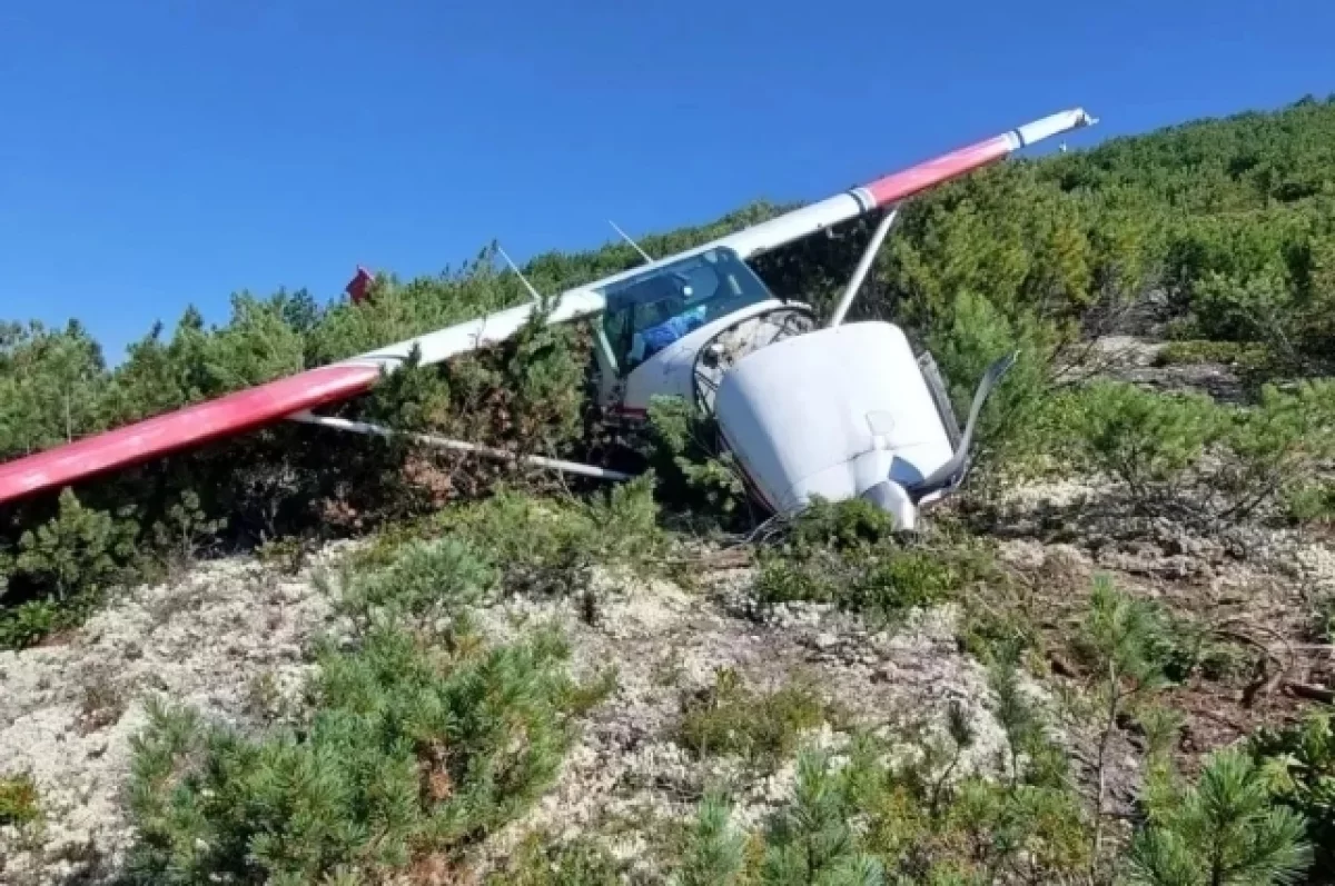 Появились первые кадры с места крушения самолета Cessna под Иркутском