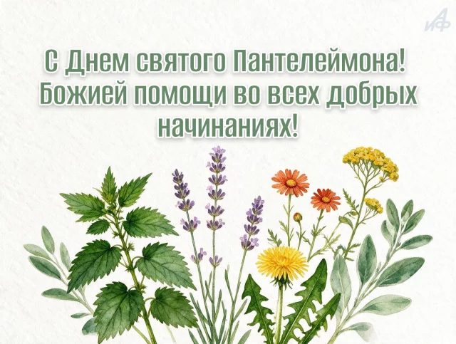 красивая открытка с Пантелеймоном целителем
