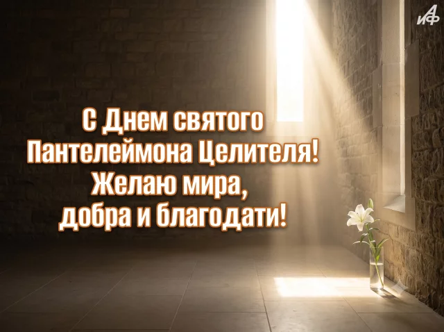 красивая открытка с Пантелеймоном целителем