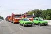 Честь первыми проехать по эстакаде Сергей Собянин предоставил большегрузным машинам, которые были задействованы в ее строительстве.