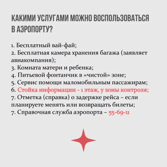 Чем можно воспользоваться на территории аэропорта?