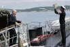 Президент России Владимир Путин на ракетном крейсере «Варяг».