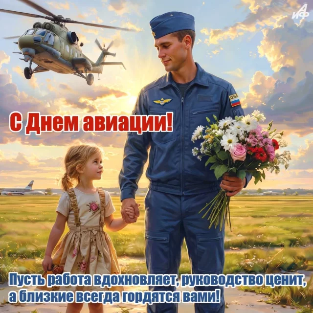Открытка с Днем Воздушного Флота для работников авиации