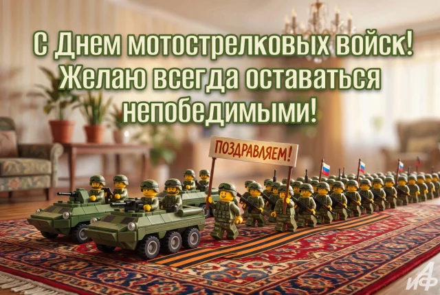 Поздравление с Днем мотострелковых войск на открытке