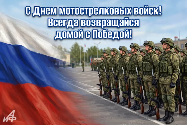 Красивая военная открытка с Днем мотострелковых войск