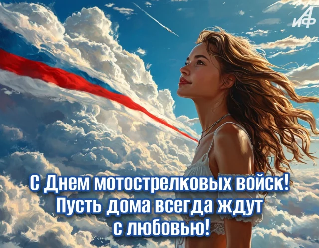 Открытка для друга-мотострелка с профессиональным праздником