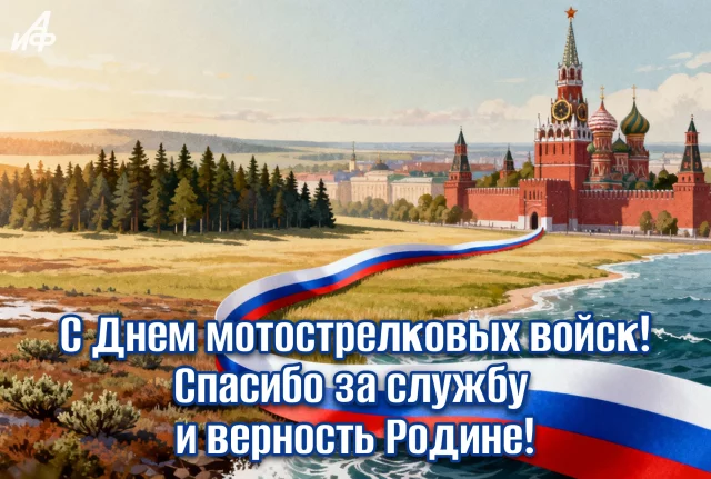 Открытка ко Дню мотострелков с военной техникой