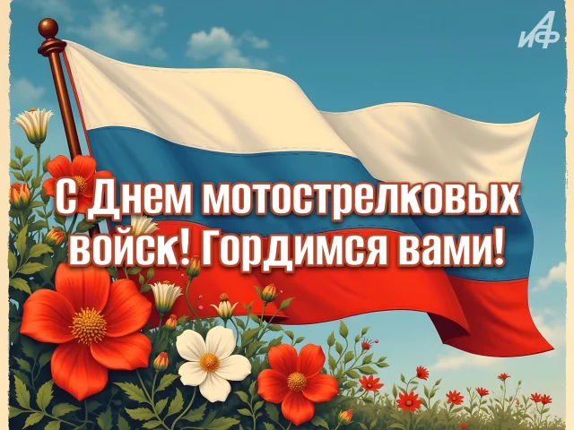 Открытка ко Дню мотострелков с военной техникой