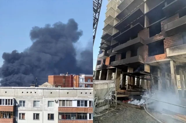 По предварительным данным, на стройке загорелся утеплитель