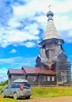 Церковь Вознесения Господня в селе Пияла. Деревянный шатровый храм, построен в 1651–1654 годах. Архангельская область, Онежский район.