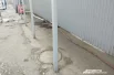 Воду откачивают насосом.