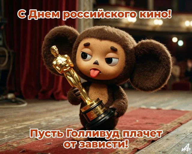 с днем кино открытка чебурашка