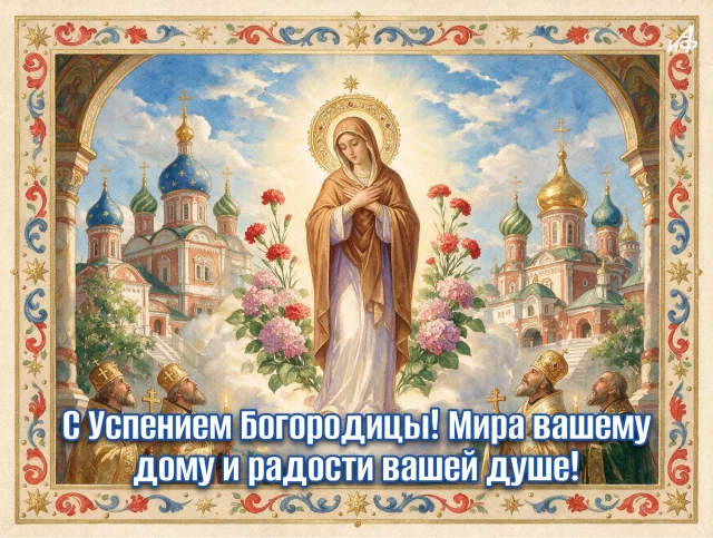 Успение Богородицы открытки для мессенджеров