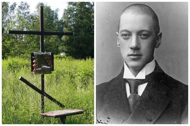 Крест на вероятном месте расстрела Николая Гумилева.