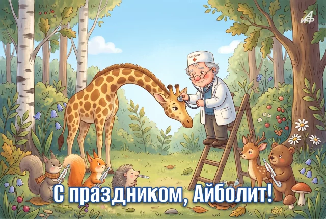 открытка с праздником айболит