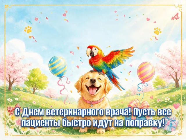 открытка с днем ветврача для соцсетей
