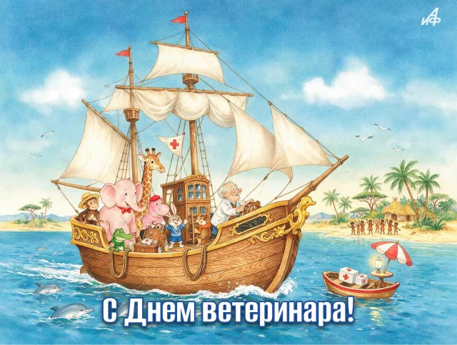 открытка с айболитом на день ветврача