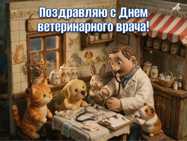 красивая открытка на день ветврача