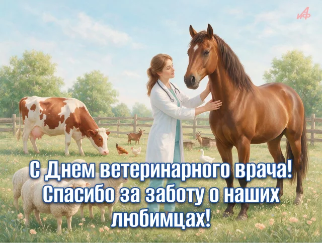 картинка с днем вереринара с лошадью