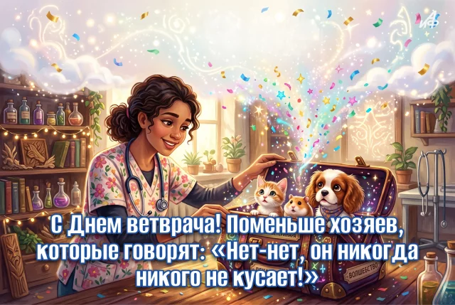 открытка день ветеринара с юмором