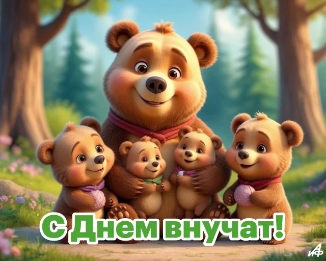 красивая открытка с днем внучат