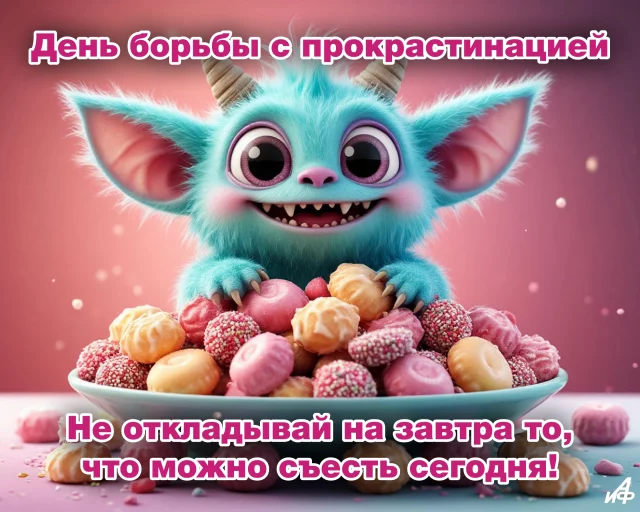 День борьбы с прокрастинацией открытка