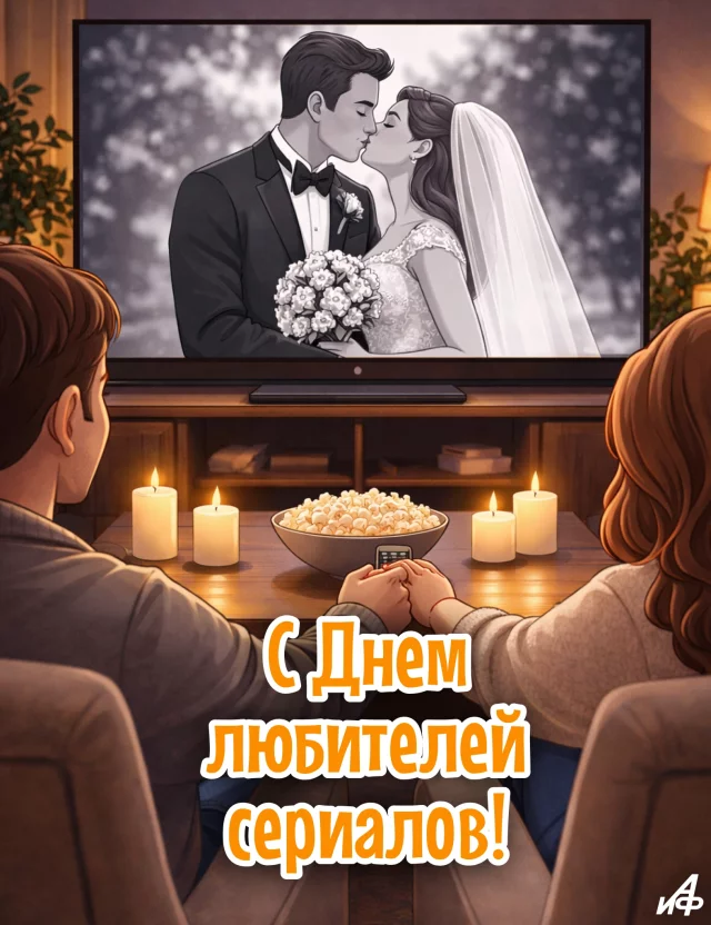 День любителей сериалов открытка