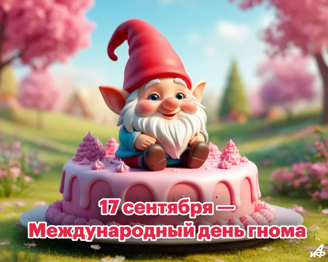 красивая открытка с гномом