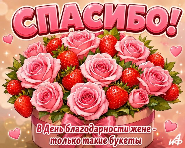 день благодарности жене открытка с букетом