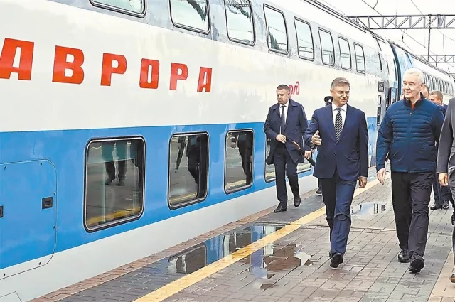 Мэр Москвы Сергей Собянин принял участие в запуске нового двухэтажного поезда «Москва – Ярославль».