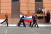 ...и, конечно, поднимали российский флаг, а также все вместе исполняли гимн РФ.