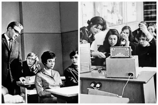 Кадр из фильма «Доживём до понедельника»/Ирина Бургова с учениками, 1970-е годы.