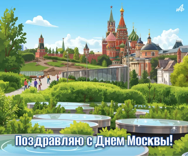 красивая открытка день Москвы
