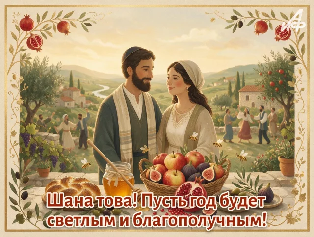 открытка с новым годом Рош ха-Шана
